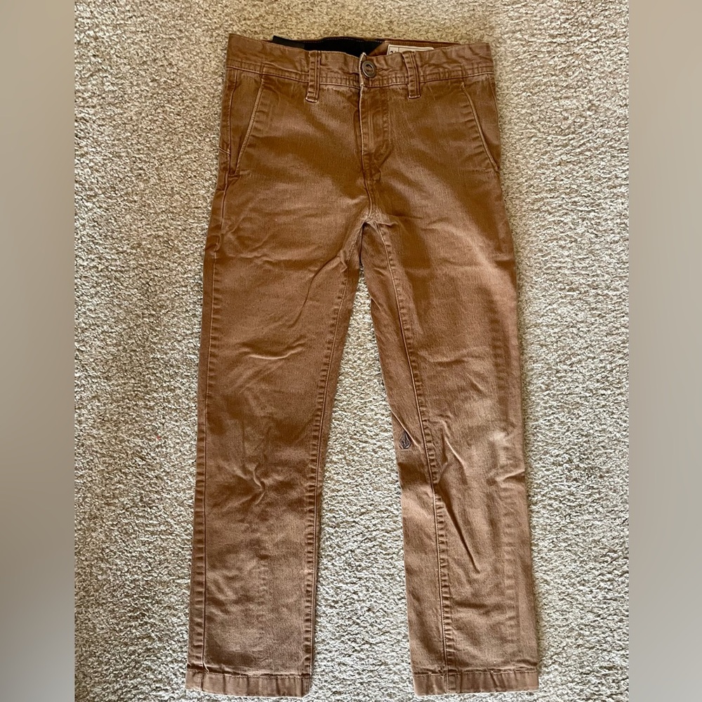 Boys Volcom khaki pants. Size 24/10y. EUC